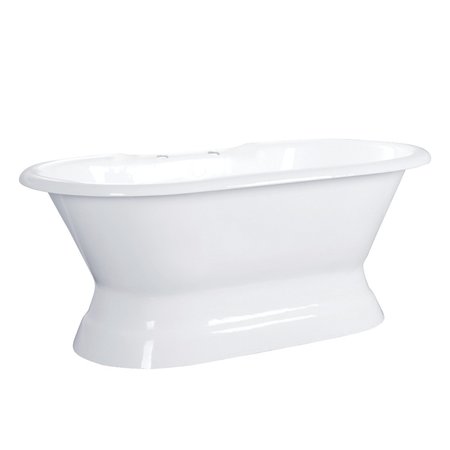 AQUA EDEN Pedestal Bathtubs, 66 L, 31.5 W, White, Cast Iron VCT7D663024